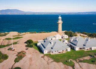 Scenic view of Montague Island lighthouse, Montague Island Nature Reserve