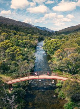 Enjoying a bicycle ride, Thredbo Valley, Snowy Mountains
