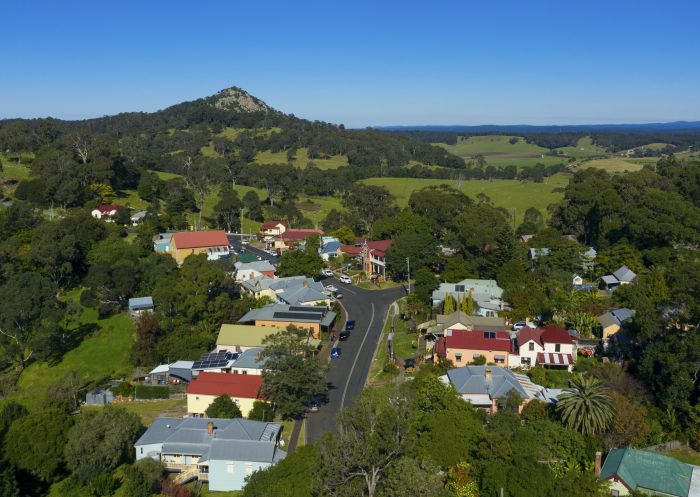 Aerial view overlooking Central Tilba on the State's South Coast