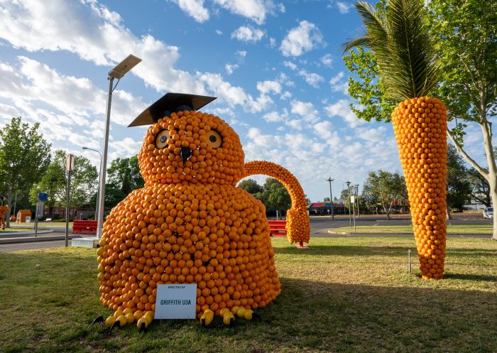 Citrus Sculptures on display at the 2019 Griffith Spring Fest, Griffith
