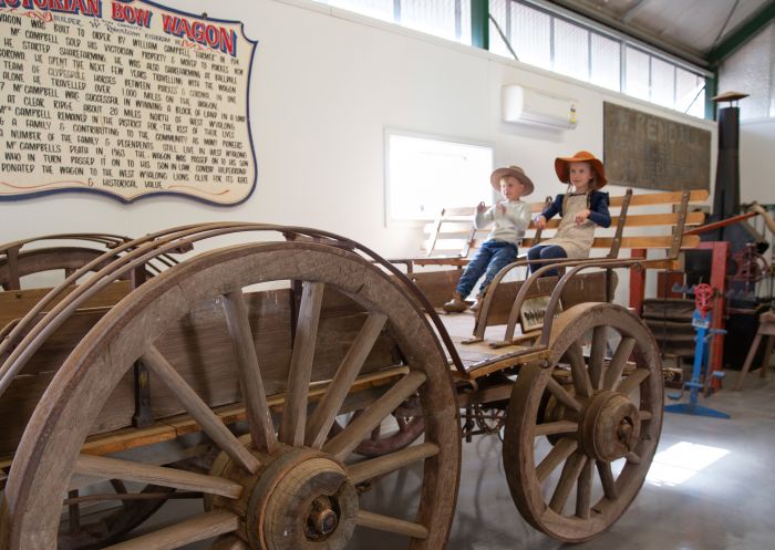 Children enjoying a visit to the Wyalong Museum, Wyalong