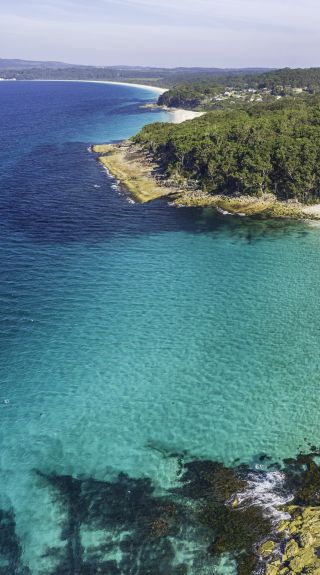 Pristine white sands of Greenfield Beach, Vincentia in the state's South Coast