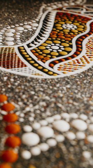 Aboriginal artwork for sale at the Blak Markets on Bare Island, La Perouse
