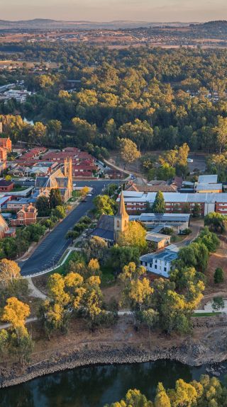 Aerial overlooking Wagga Wagga, Riverina