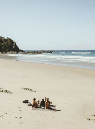 Friends enjoying a day at Whites Beach, Byron Bay