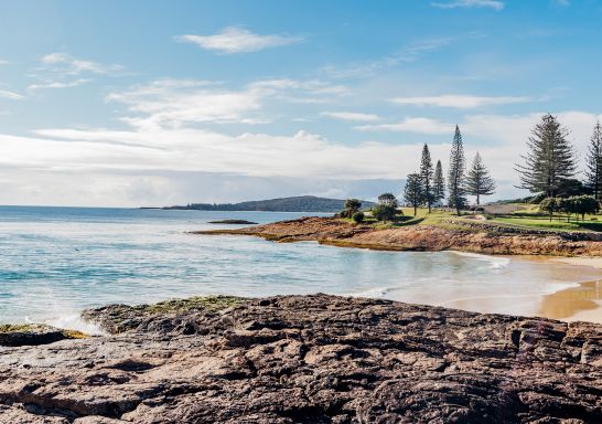 Scenic coastal views from Horseshoe Bay Beach, South West Rocks